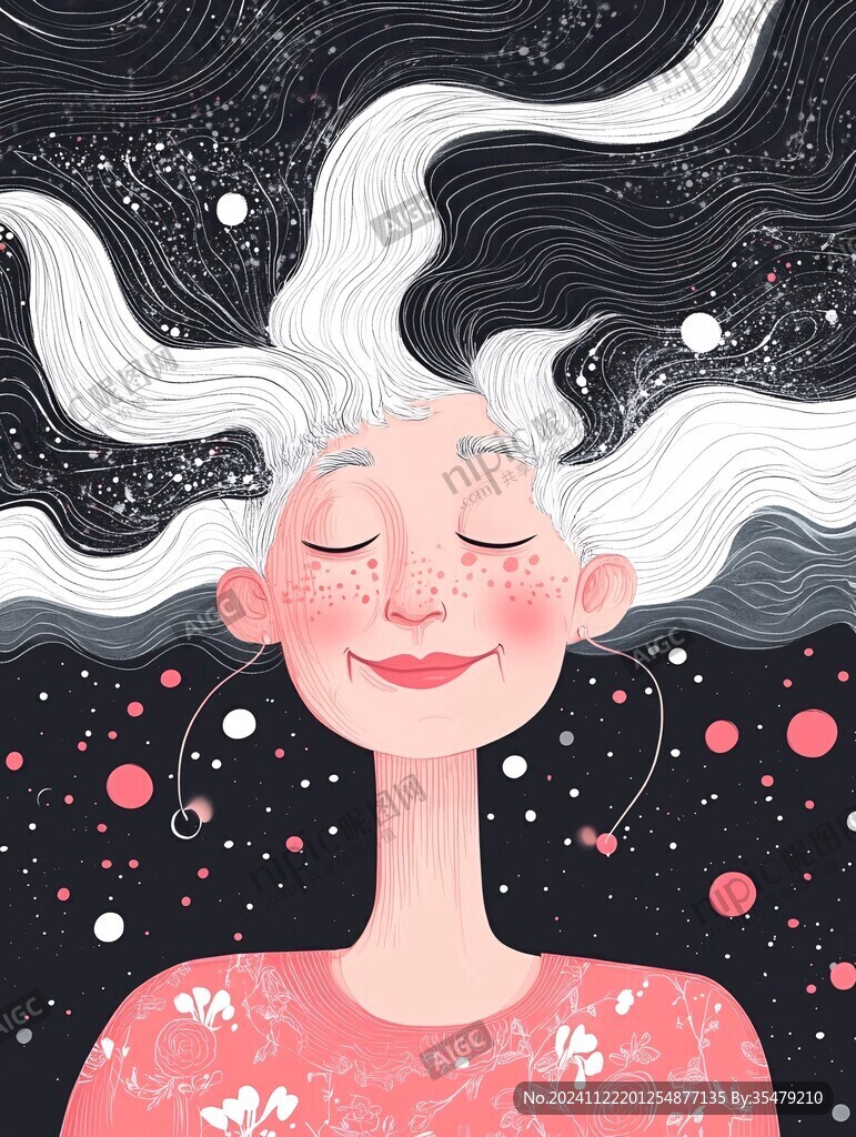 洗頭女插畫