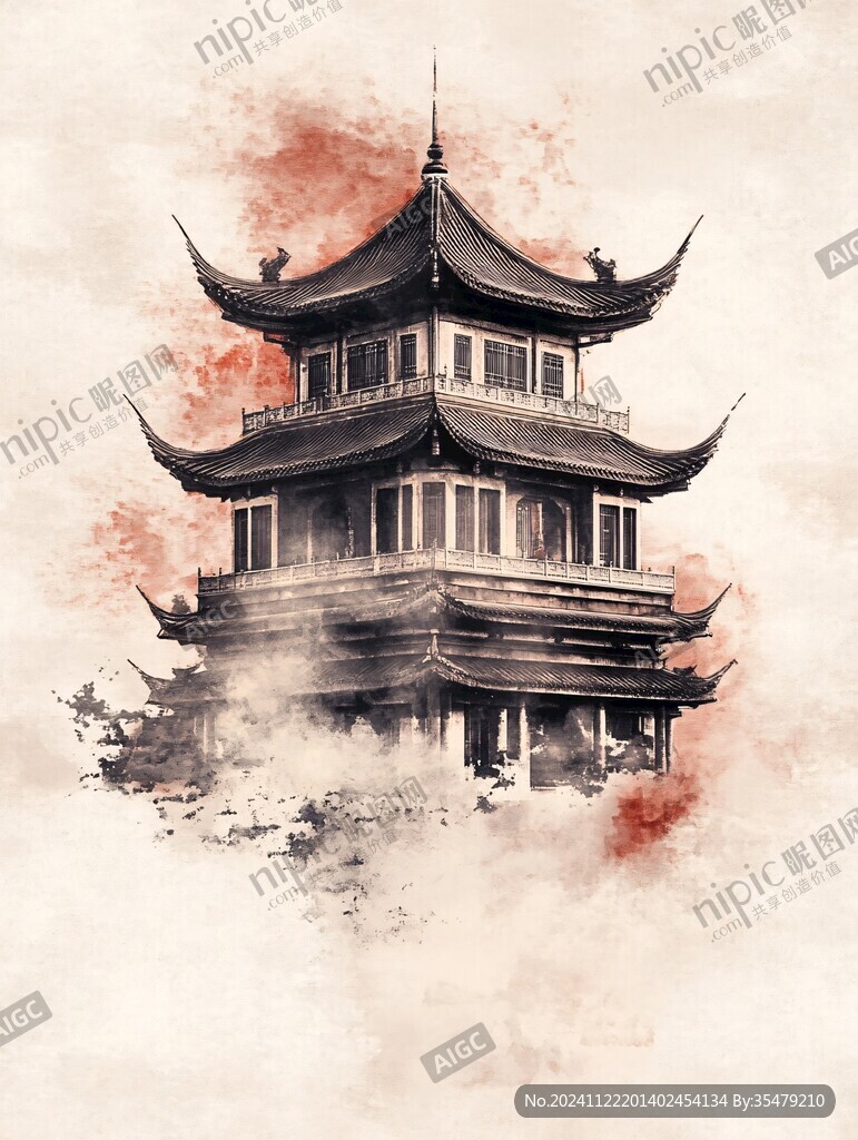 水彩逍遙樓