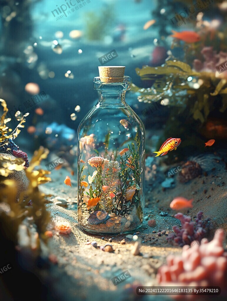 許愿瓶小魚水草