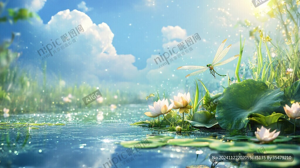 唯美意境荷塘