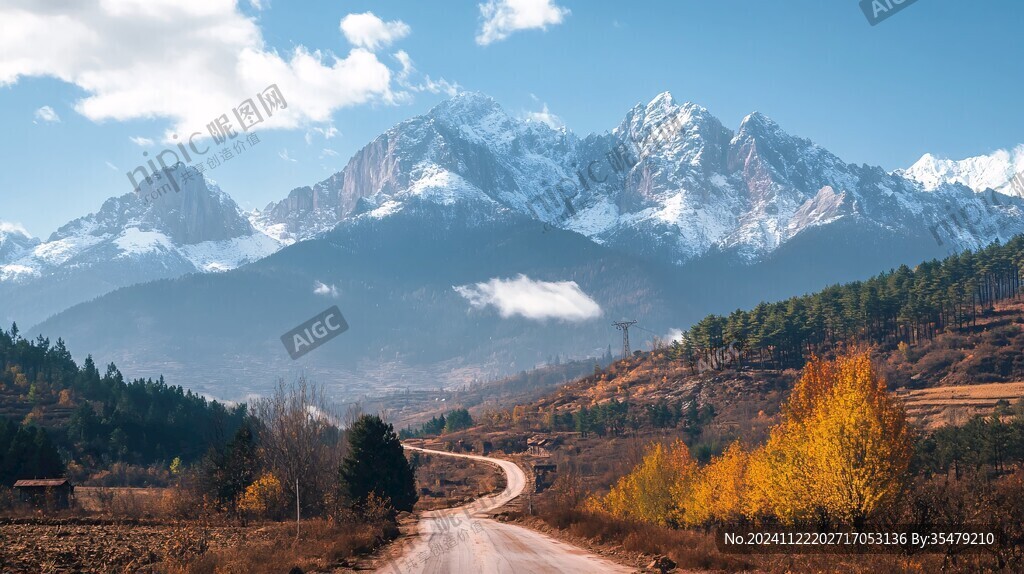 雪山秋色