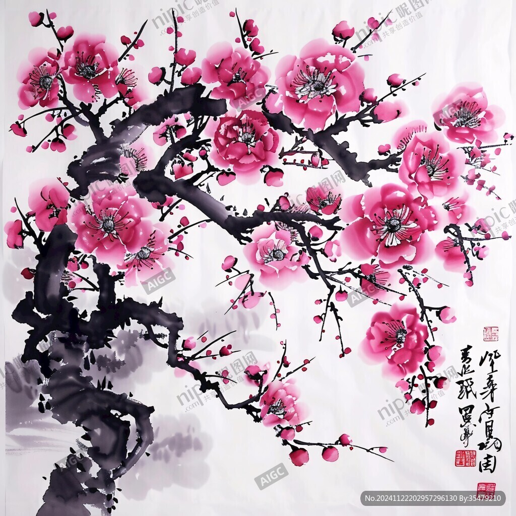 紅梅報春圖
