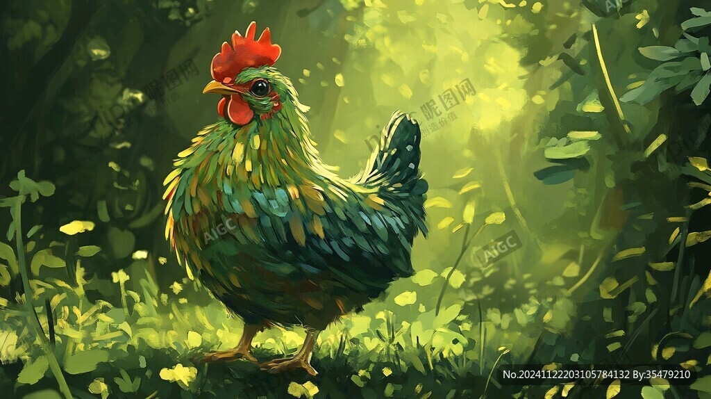 蘆花雞插畫