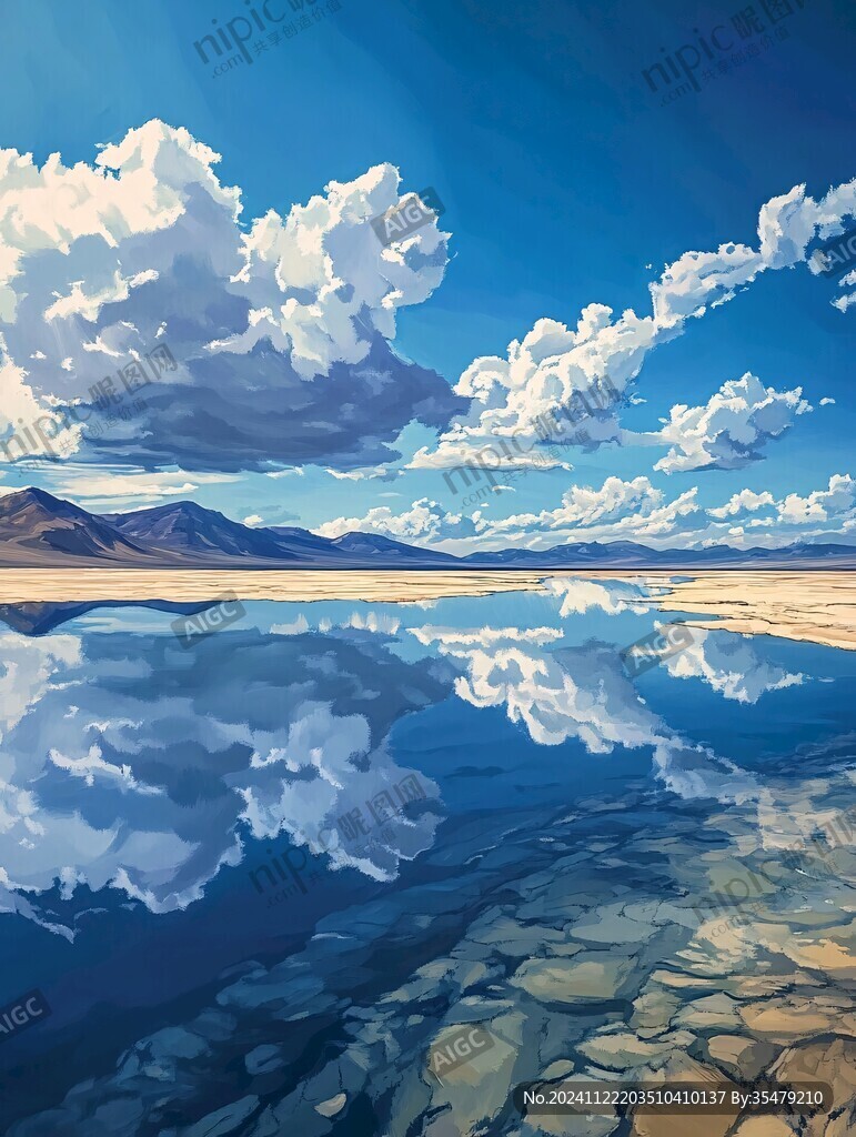 插畫翡翠湖