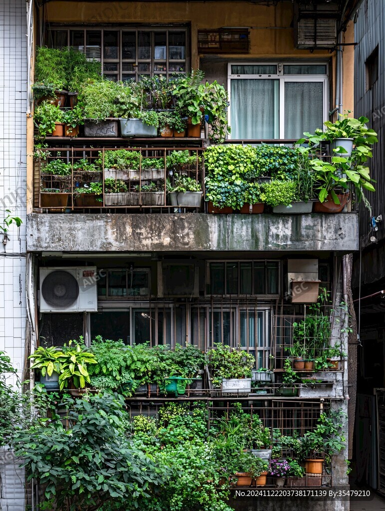 爬滿窗臺的植物
