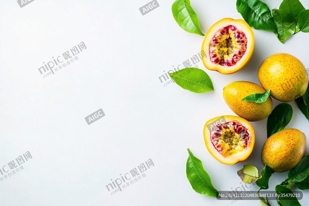 平鋪的百香果