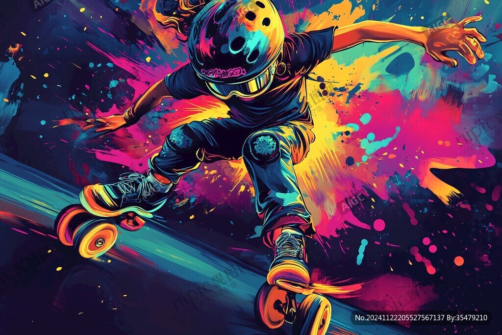 輪滑插畫系列
