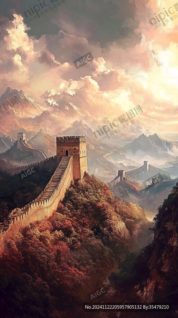 長城風(fēng)景插畫