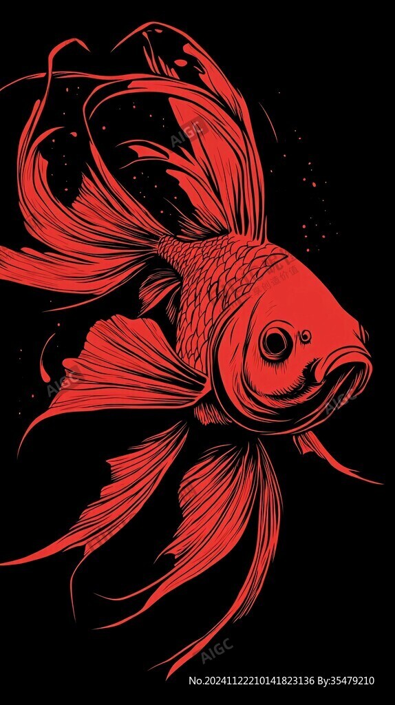 創意金魚潮流插畫