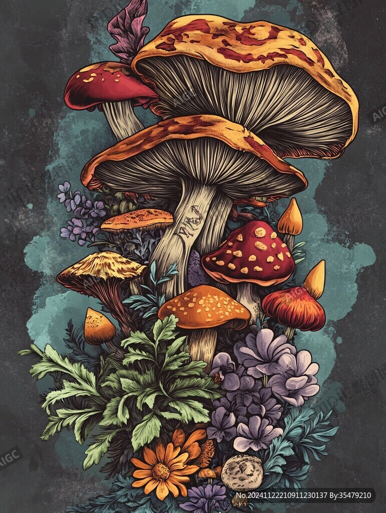 野生菌插畫
