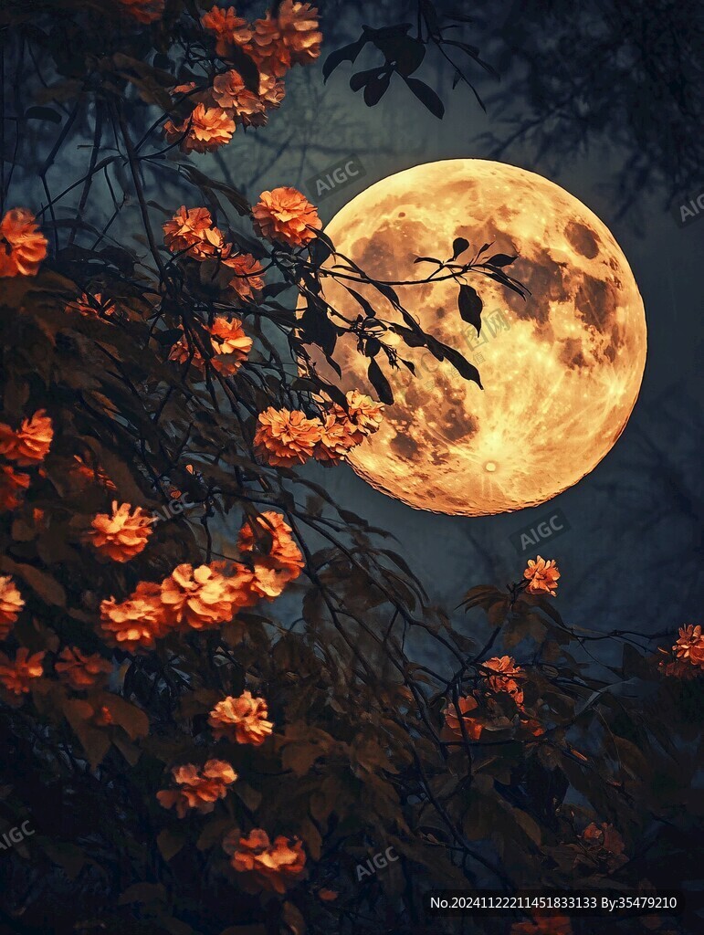 唯美月夜花