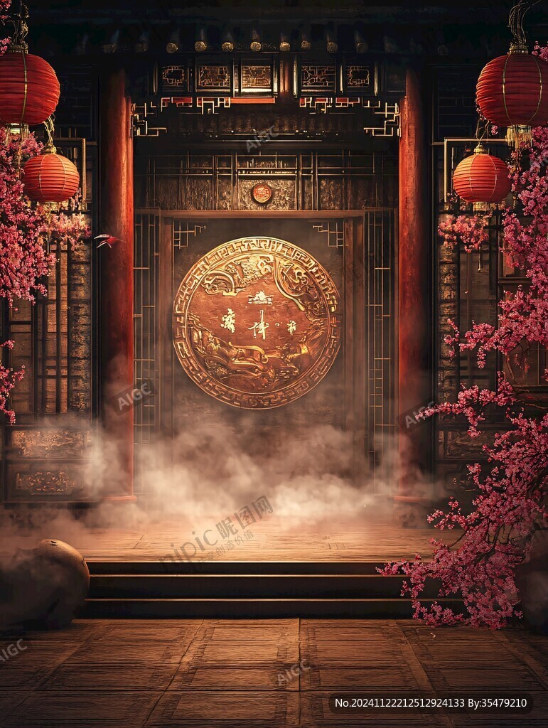 中式門場景