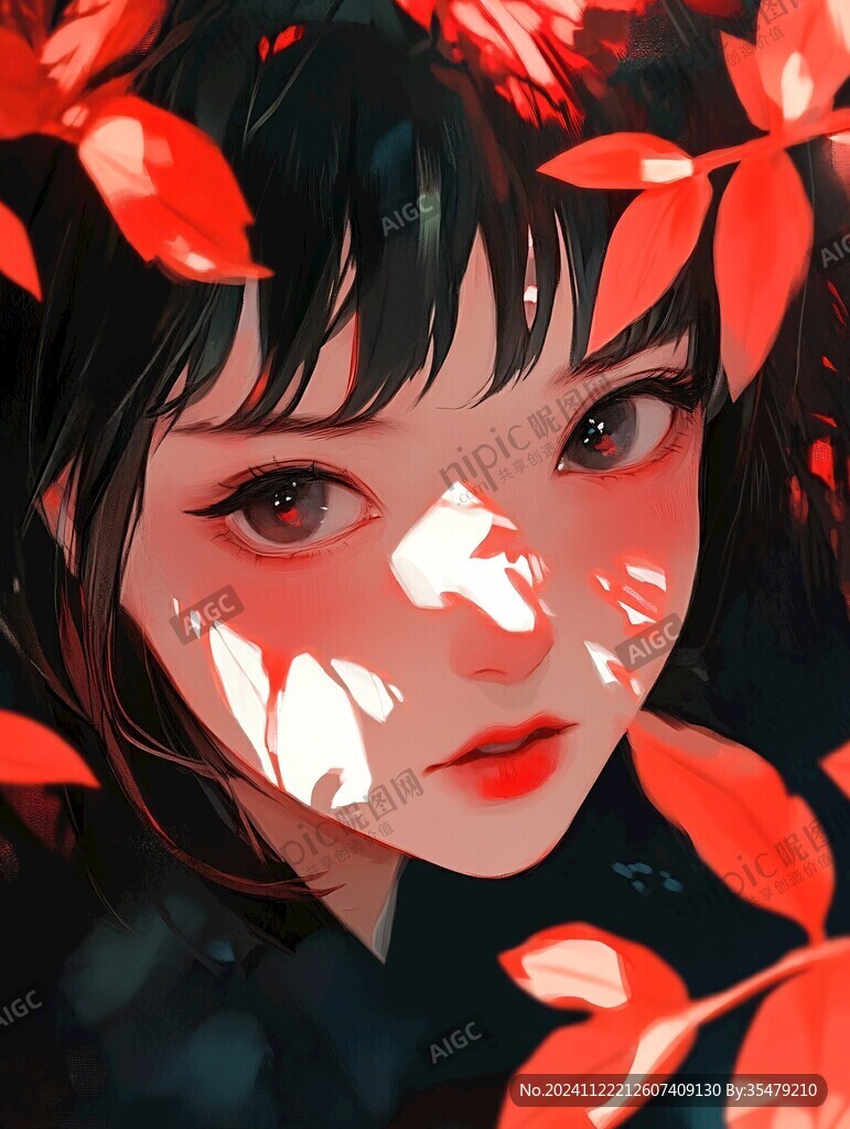日系風格女孩插畫