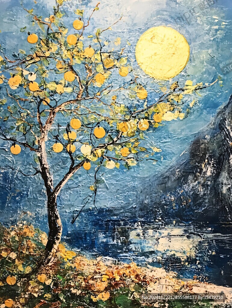 月夜油畫
