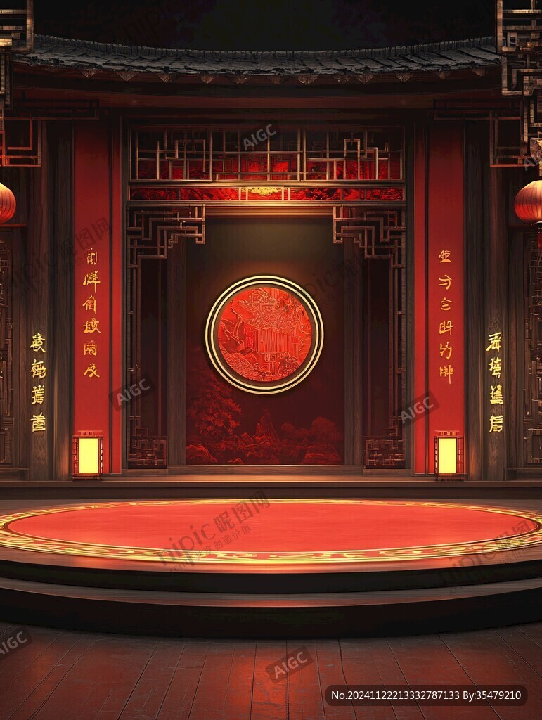 中式復(fù)古舞臺(tái)背景