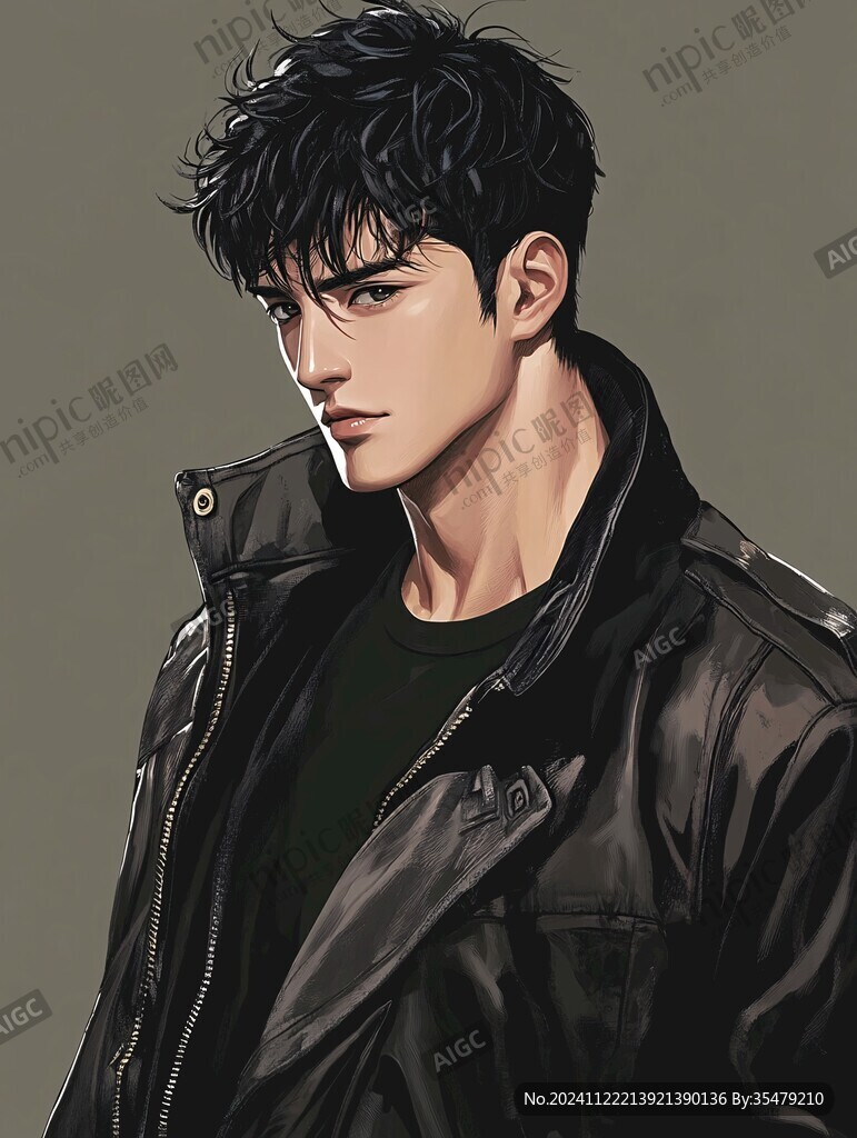 男生頭像插畫