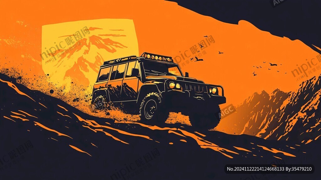 爬山的吉普車