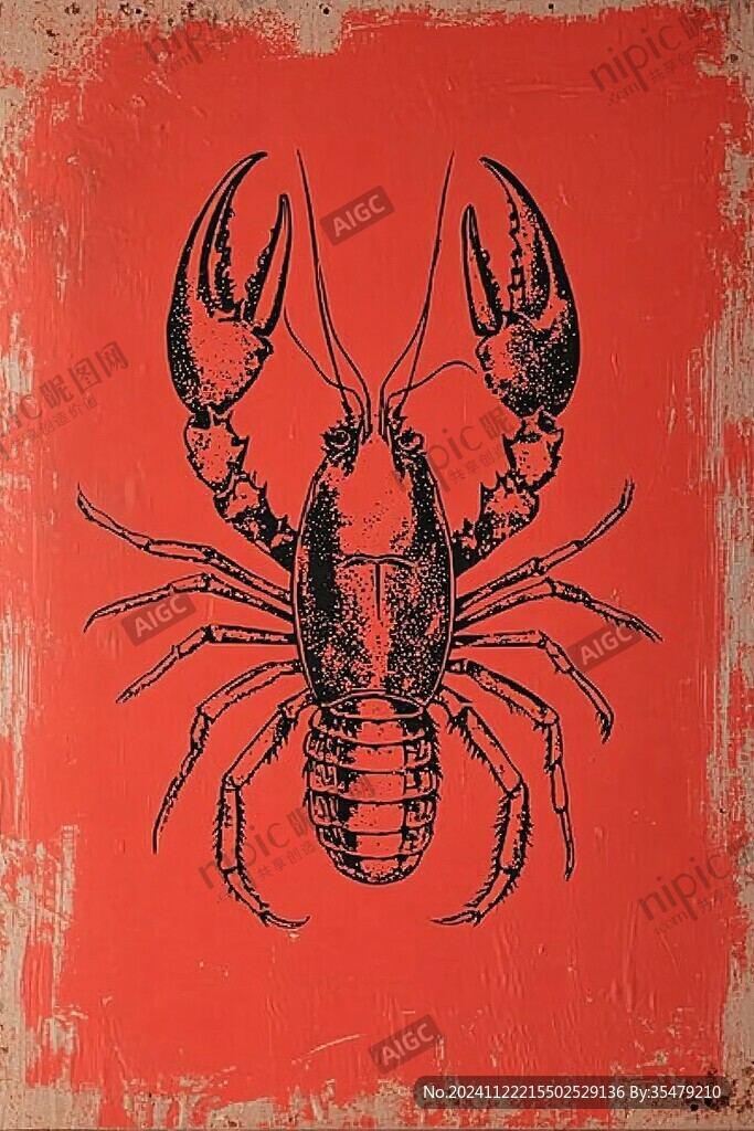 龍蝦墻畫