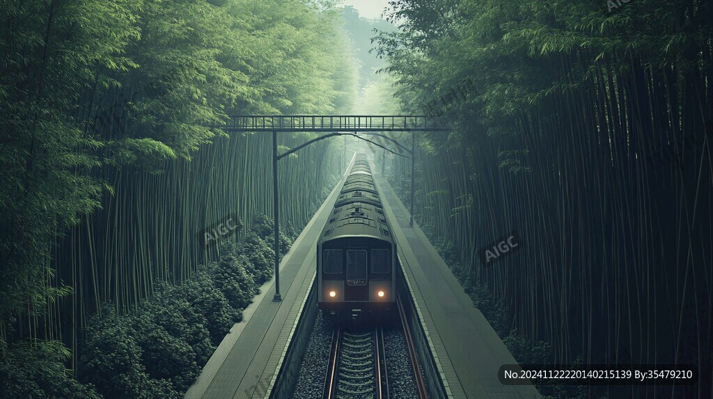 山林中行駛的動車