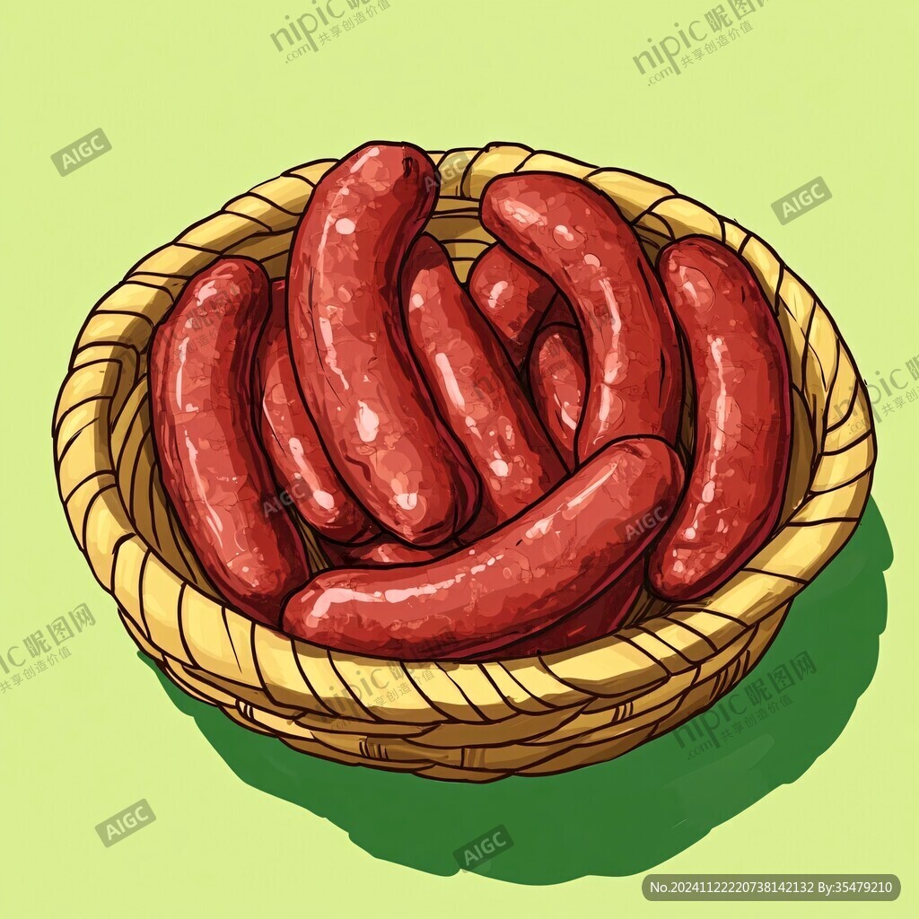 香腸插畫繪臘腸