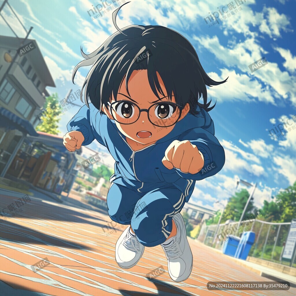 動漫奔跑人物