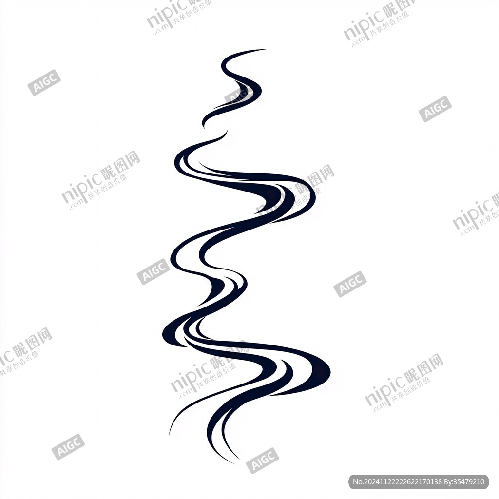 白描線形單線水紋設計