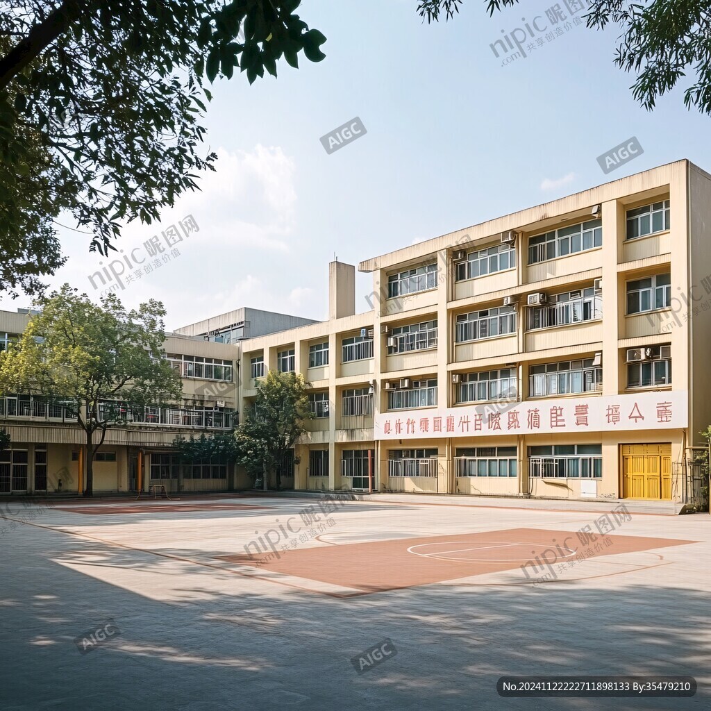 教學(xué)樓與橡膠跑道