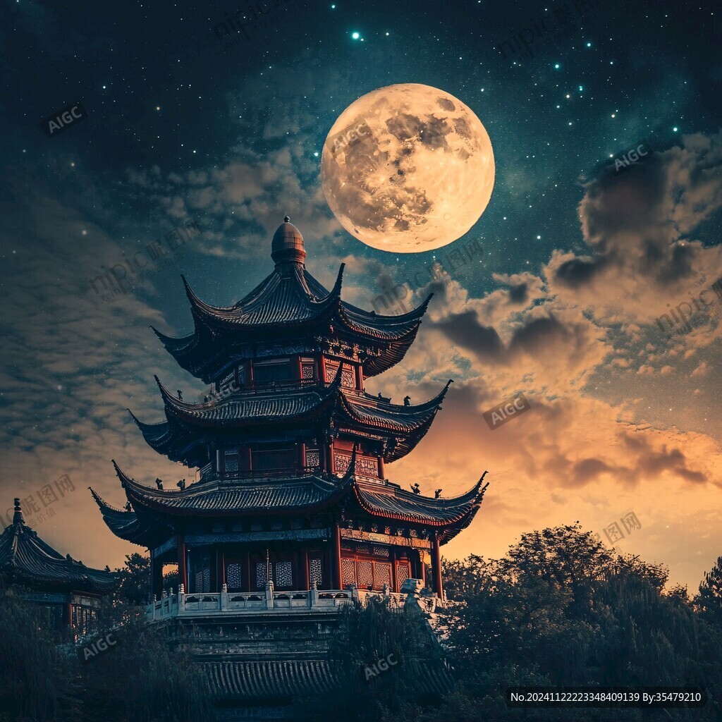 中秋月降臨鴻恩閣