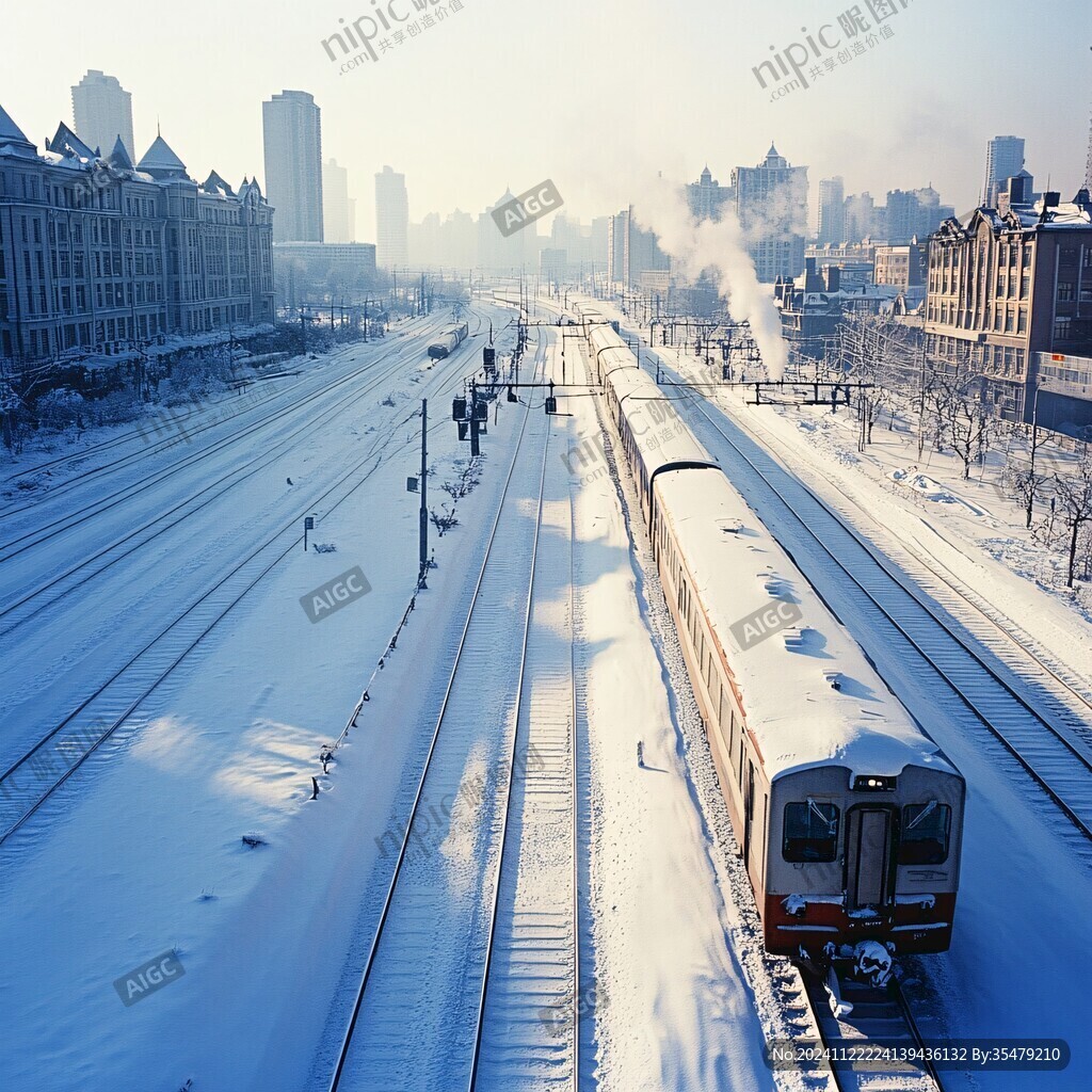 雪后火車站