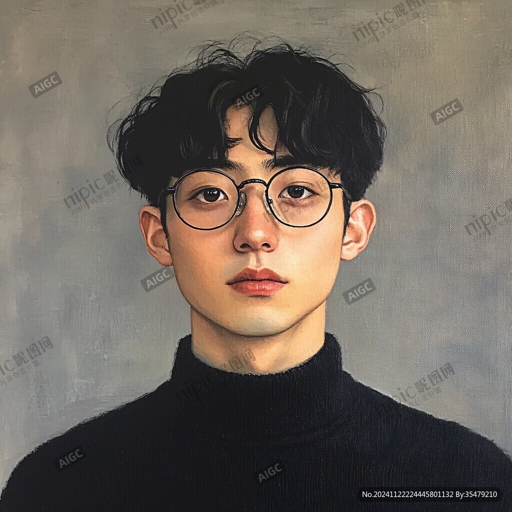 男生頭像插畫
