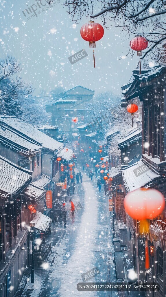 古鎮(zhèn)飄雪