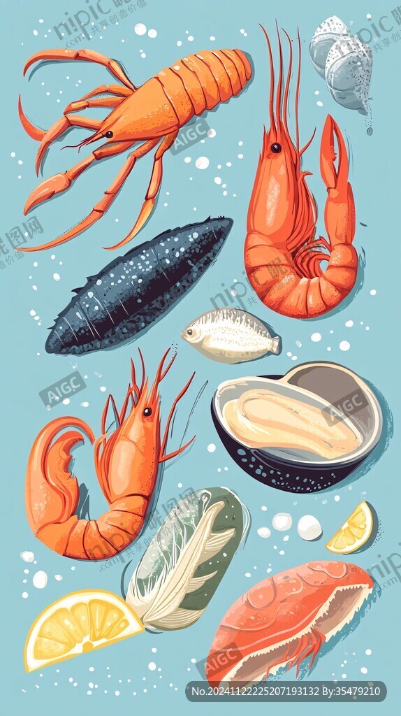 海鮮水產插畫