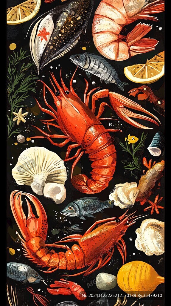 海鮮水產插畫