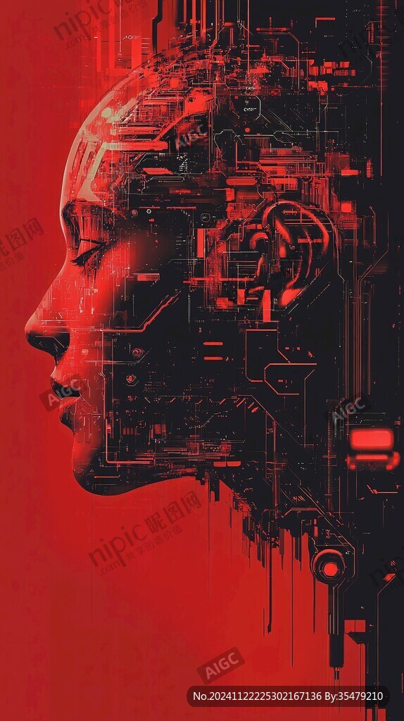 科技感紅底