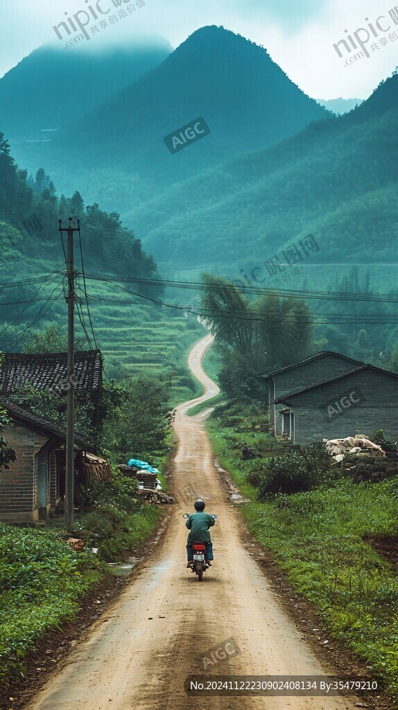 雨中的鄉村