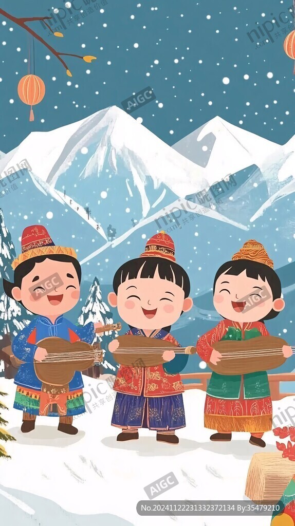 打年糕插畫