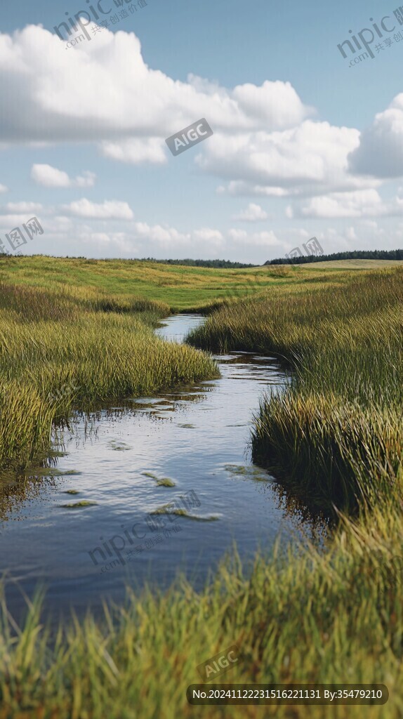 水草湖面濕地