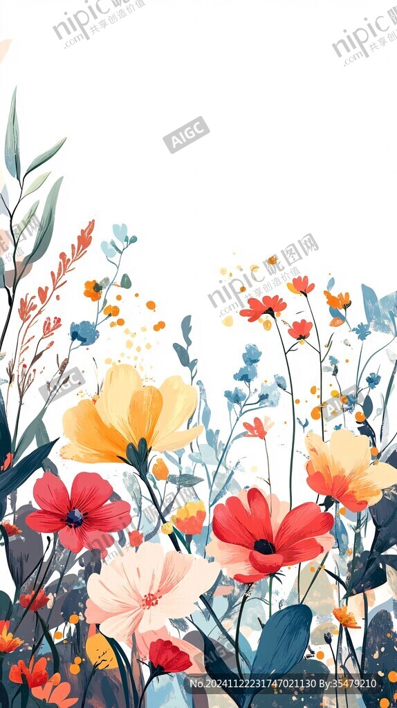 花叢插畫