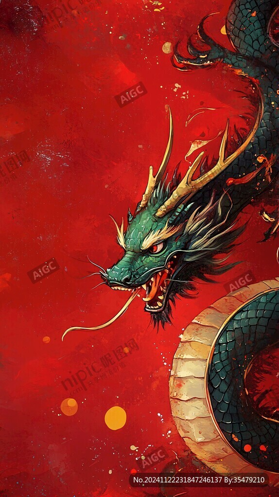龍年插畫龍?zhí)ь^