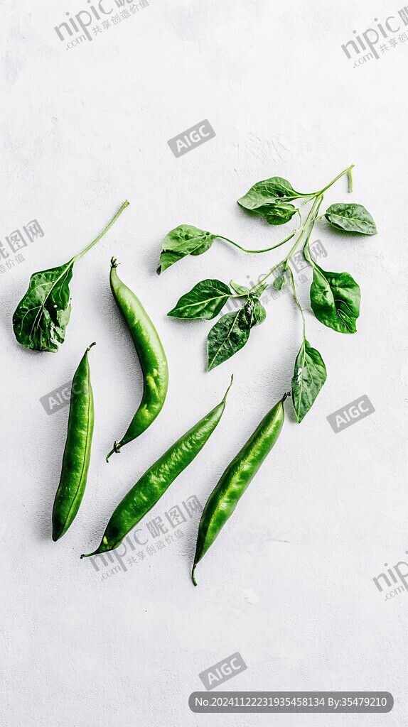 新鮮豌豆莢素材