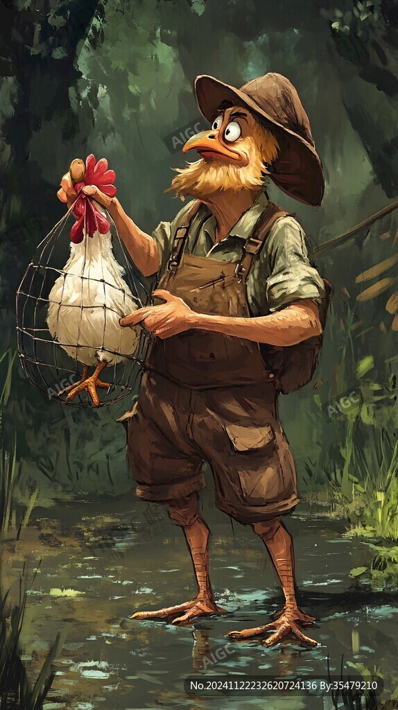 養鴨人插畫