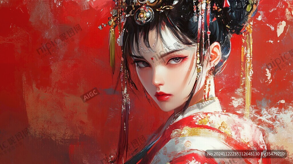 紅衣少女設計古風