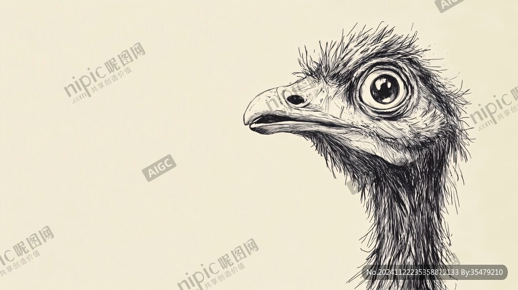 鴕鳥(niǎo)插畫(huà)