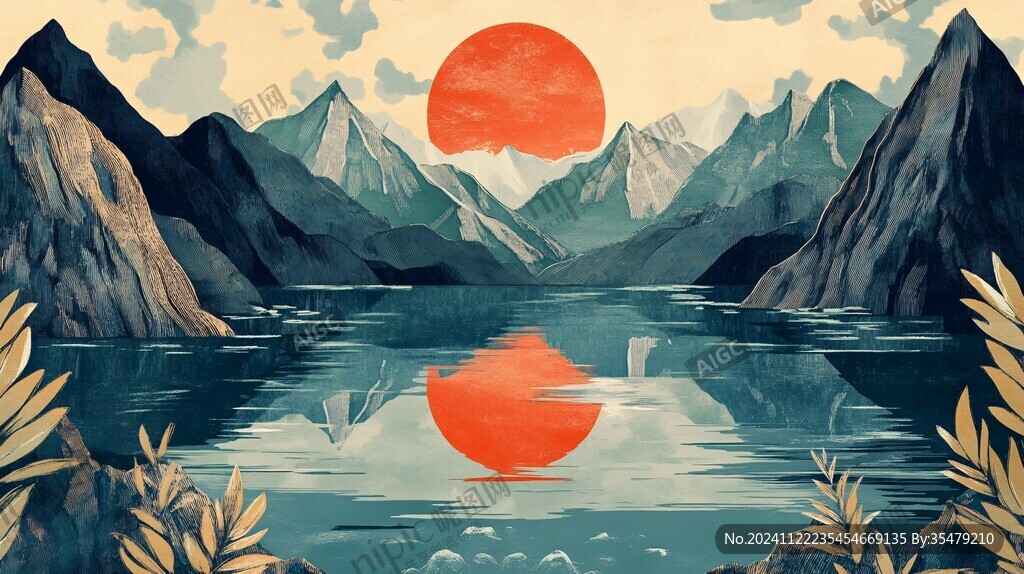 插畫(huà)紅日