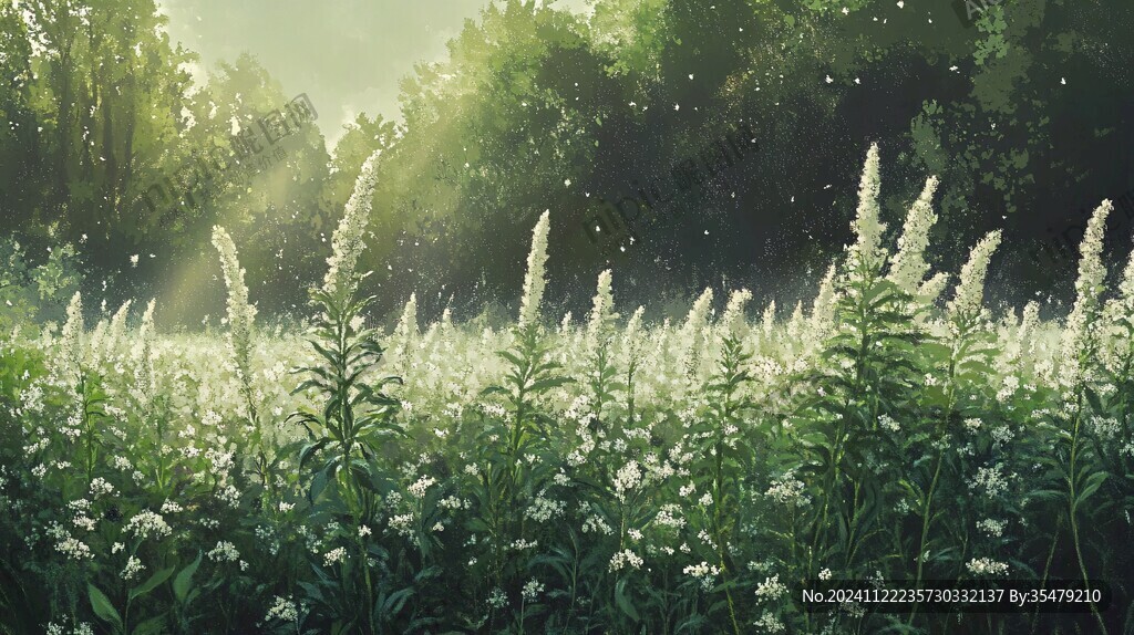 森林花朵上的陽光