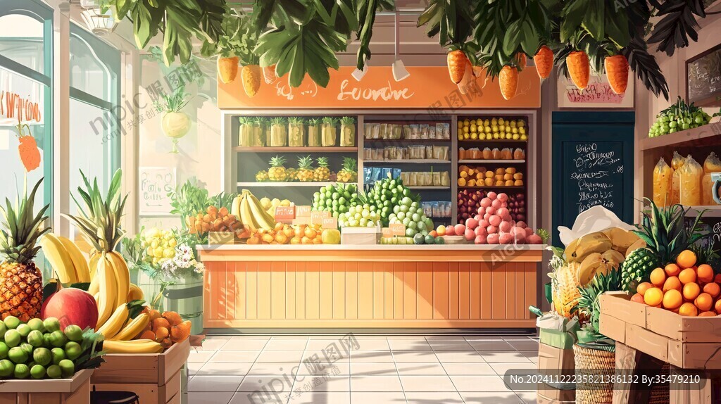 水果店插畫