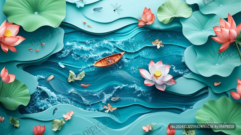 3d荷花背景