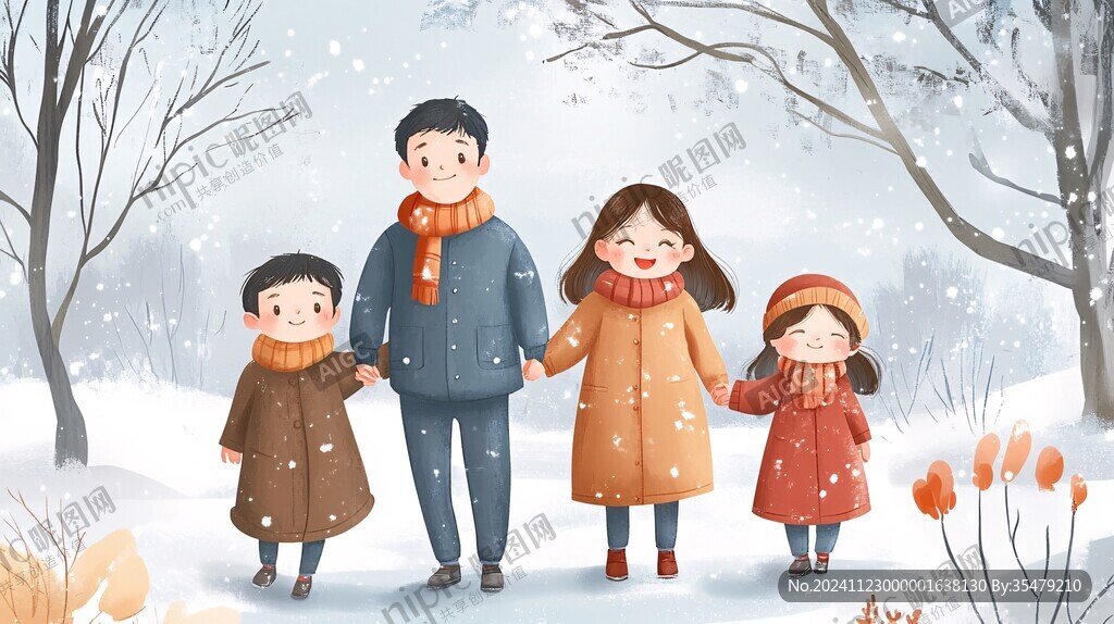 冬季溫馨插畫