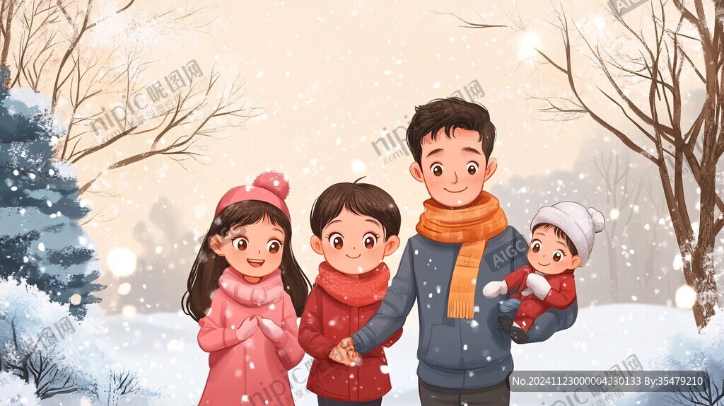 冬季溫馨插畫