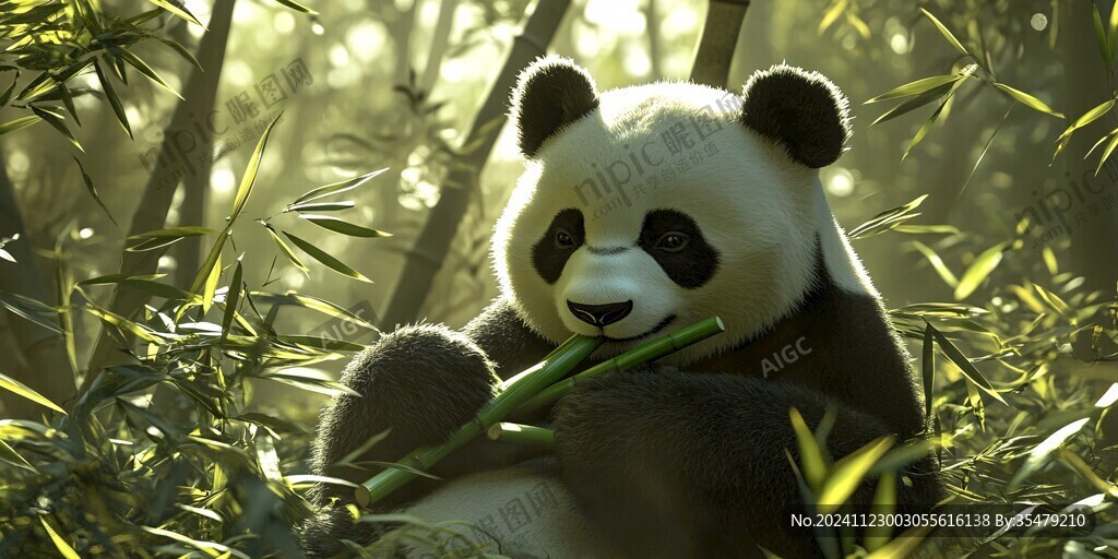 寫實(shí)熊貓插畫